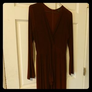 Maroon long sleeve one piece short set